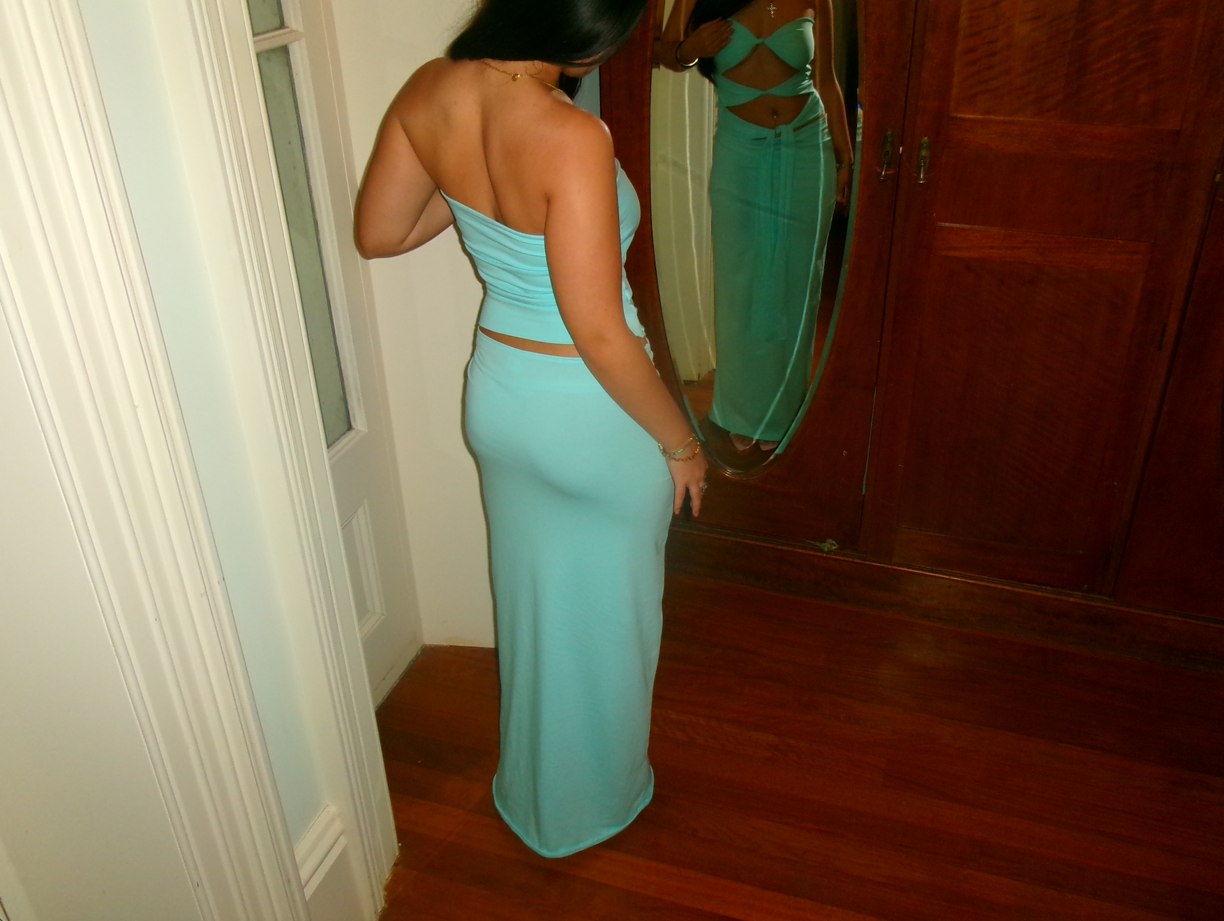 Rosé Maxi Skirt Aqua