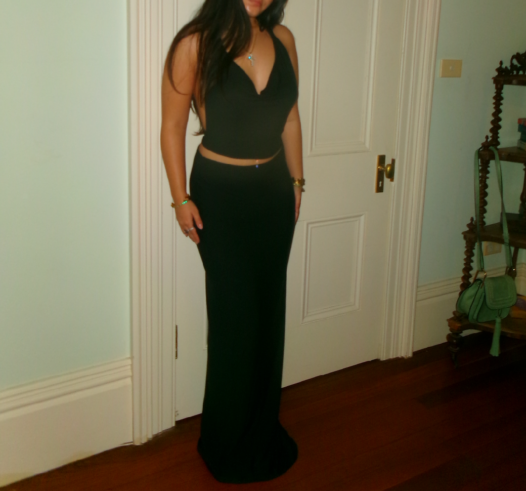 Rosé Maxi Skirt Black