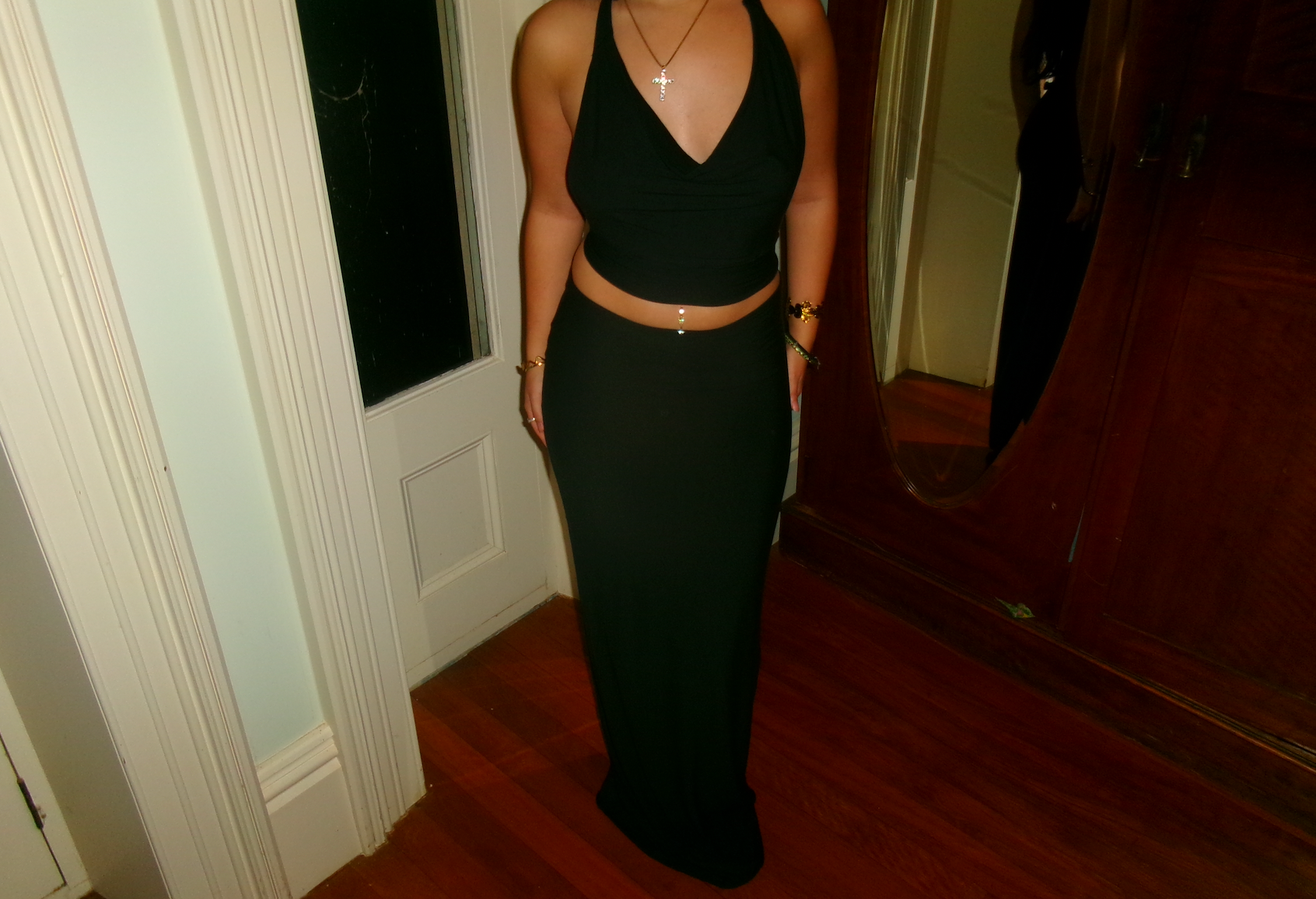 Rosé Maxi Skirt Black